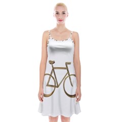 Elegant Gold Look Bicycle Cycling  Spaghetti Strap Velvet Dress by yoursparklingshop