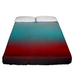 Frosted Blue And Red Fitted Sheet (california King Size) by digitaldivadesigns