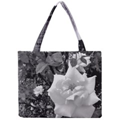 White Rose Black Back Ground Greenery ! Mini Tote Bag by CreatedByMeVictoriaB