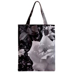 White Rose Black Back Ground Greenery ! Zipper Classic Tote Bag by CreatedByMeVictoriaB