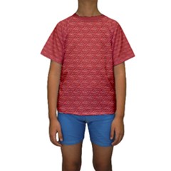 Red Scales Kids  Short Sleeve Swimwear