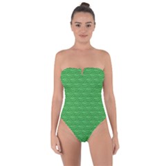 Green Scales Tie Back One Piece Swimsuit