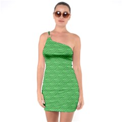 Green Scales One Soulder Bodycon Dress by Brini