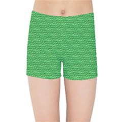 Green Scales Kids Sports Shorts