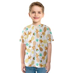 Seamless Summer Fruits Pattern Kids  Sport Mesh Tee