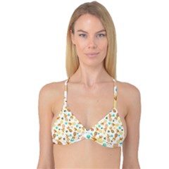 Seamless Summer Fruits Pattern Reversible Tri Bikini Top