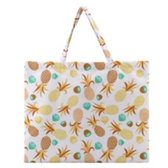 Seamless Summer Fruits Pattern Zipper Large Tote Bag by TastefulDesigns