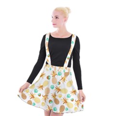 Seamless Summer Fruits Pattern Suspender Skater Skirt