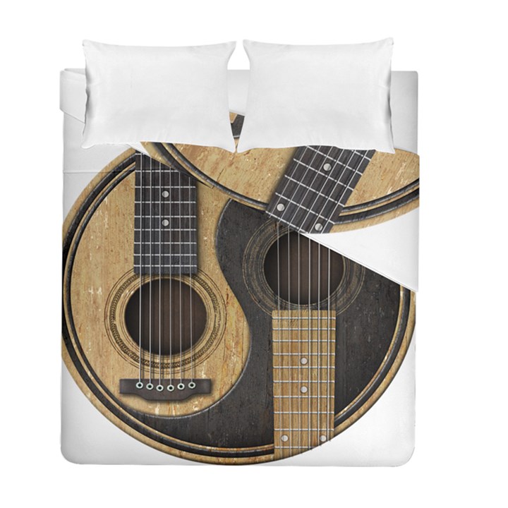 Old And Worn Acoustic Guitars Yin Yang Duvet Cover Double Side (Full/ Double Size)