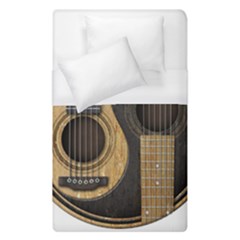 Old And Worn Acoustic Guitars Yin Yang Duvet Cover (single Size) by JeffBartels