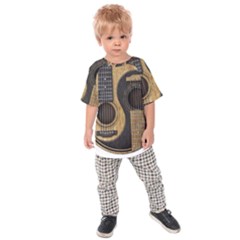 Old And Worn Acoustic Guitars Yin Yang Kids Raglan Tee