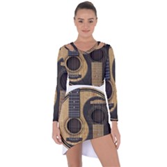 Old And Worn Acoustic Guitars Yin Yang Asymmetric Cut-out Shift Dress by JeffBartels