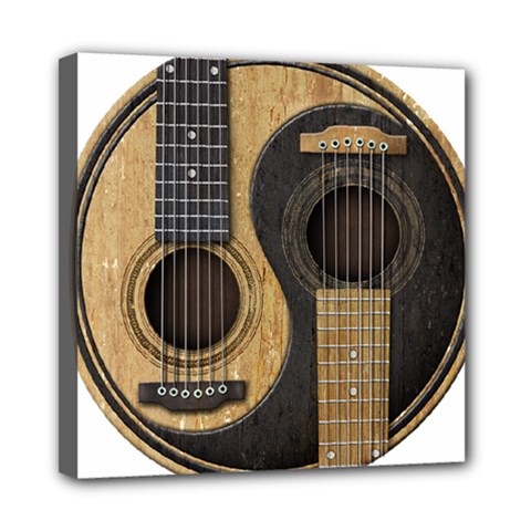 Old And Worn Acoustic Guitars Yin Yang Mini Canvas 8  X 8 