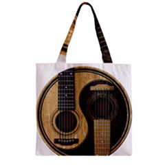 Old And Worn Acoustic Guitars Yin Yang Zipper Grocery Tote Bag