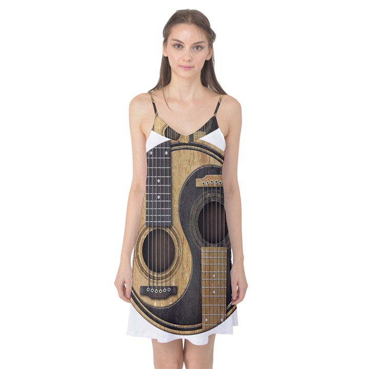 Old And Worn Acoustic Guitars Yin Yang Camis Nightgown