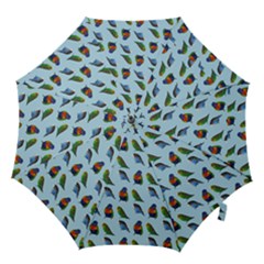 Blue Birds Parrot Pattern Hook Handle Umbrellas (large)