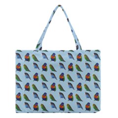 Blue Birds Parrot Pattern Medium Tote Bag