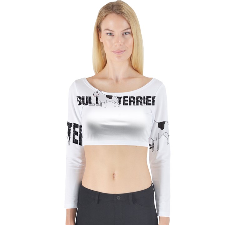 Bull terrier  Long Sleeve Crop Top