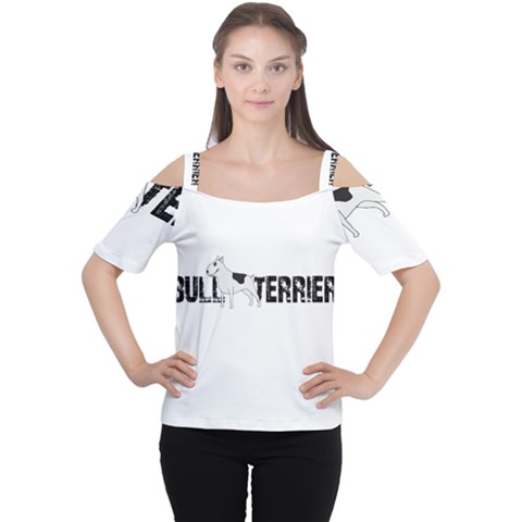 Bull Terrier  Cutout Shoulder Tee by Valentinaart