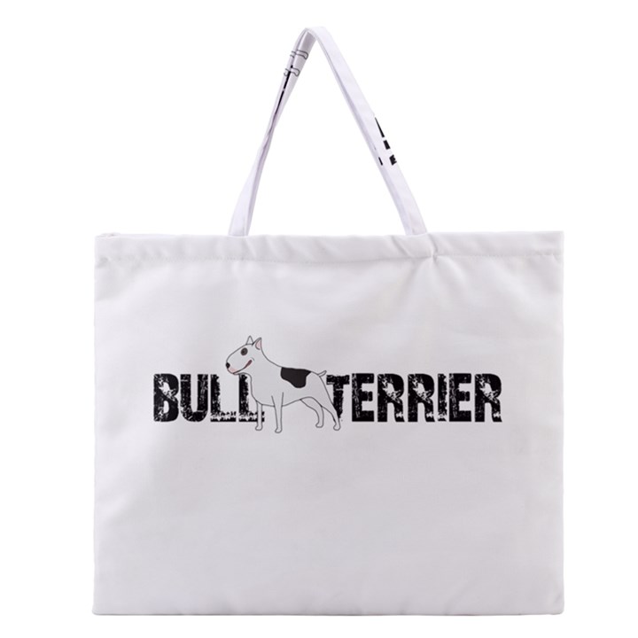 Bull terrier  Zipper Large Tote Bag