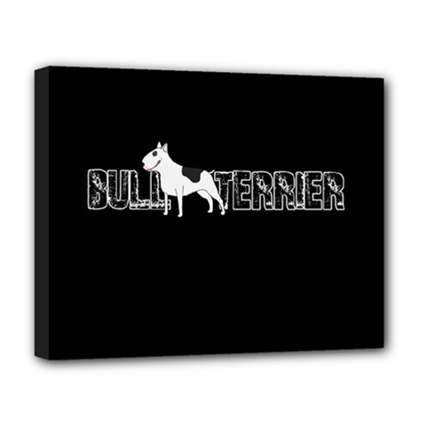 Bull Terrier  Deluxe Canvas 20  X 16   by Valentinaart