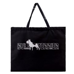 Bull Terrier  Zipper Large Tote Bag by Valentinaart