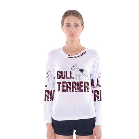 Bull Terrier  Women s Long Sleeve Tee by Valentinaart