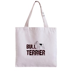 Bull Terrier  Zipper Grocery Tote Bag by Valentinaart