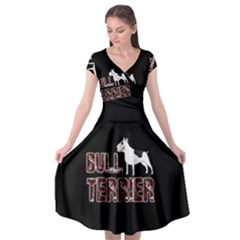 Bull Terrier  Cap Sleeve Wrap Front Dress by Valentinaart