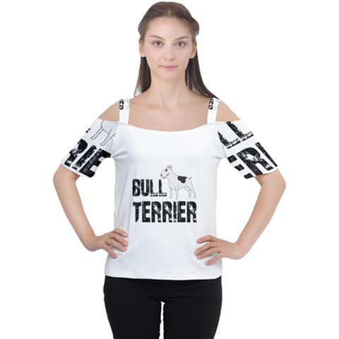 Bull Terrier  Cutout Shoulder Tee by Valentinaart