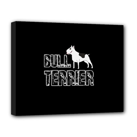 Bull Terrier  Deluxe Canvas 20  X 16   by Valentinaart