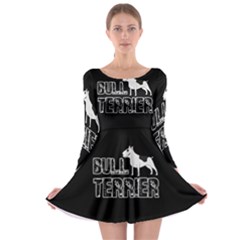 Bull Terrier  Long Sleeve Skater Dress by Valentinaart