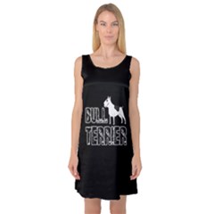 Bull Terrier  Sleeveless Satin Nightdress by Valentinaart