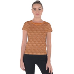 Orange Scales Short Sleeve Sports Top  by Brini