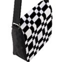 Checkerboard Black And White Flap Messenger Bag (L)  View2