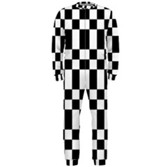 Checkerboard Black And White Onepiece Jumpsuit (men)  by Colorfulart23