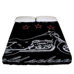 Motorcycle Old School Fitted Sheet (king Size) by Valentinaart