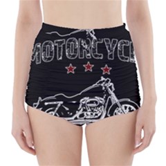 Motorcycle Old School High-waisted Bikini Bottoms by Valentinaart