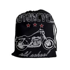 Motorcycle Old School Drawstring Pouches (extra Large) by Valentinaart