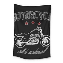 Motorcycle Old School Small Tapestry by Valentinaart