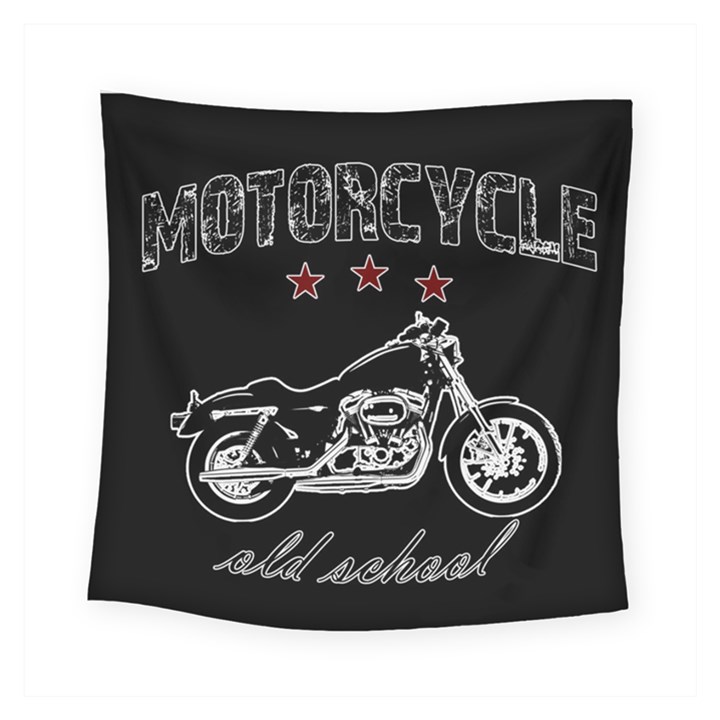 Motorcycle old school Square Tapestry (Small)