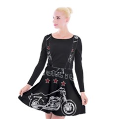 Motorcycle Old School Suspender Skater Skirt by Valentinaart