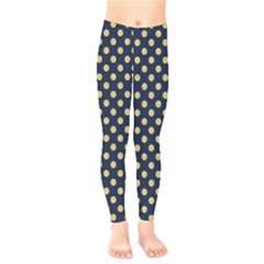 Navy/gold Polka Dots Kids  Legging