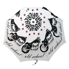 Motorcycle Old School Folding Umbrellas by Valentinaart