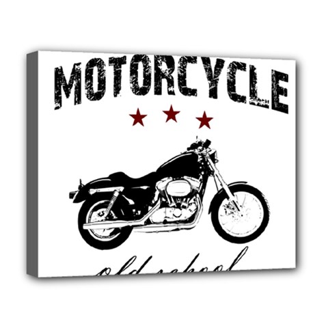 Motorcycle Old School Deluxe Canvas 20  X 16   by Valentinaart