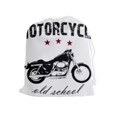 Motorcycle Old School Drawstring Pouches (extra Large) by Valentinaart