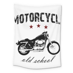 Motorcycle Old School Medium Tapestry by Valentinaart