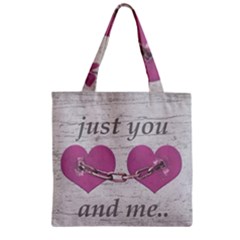 Shabby Chich Love Concept Poster Zipper Grocery Tote Bag by dflcprints