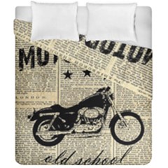 Motorcycle Old School Duvet Cover Double Side (california King Size) by Valentinaart