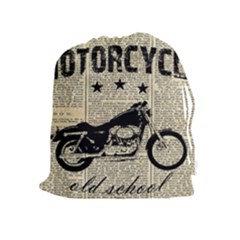 Motorcycle Old School Drawstring Pouches (extra Large) by Valentinaart